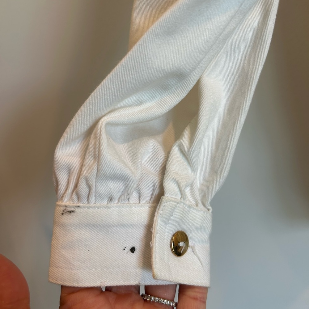Vintage 80s White Denim Artistic Shirt - Picture 8 of 14